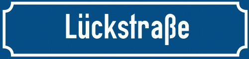 Straßenschild Lückstraße