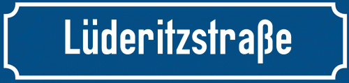 Straßenschild Lüderitzstraße zum kostenlosen Download