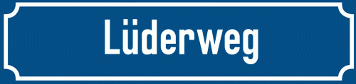 Straßenschild Lüderweg