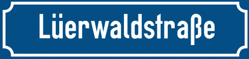 Straßenschild Lüerwaldstraße zum kostenlosen Download