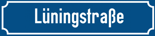 Straßenschild Lüningstraße