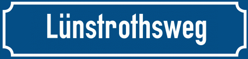 Straßenschild Lünstrothsweg