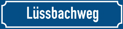 Straßenschild Lüssbachweg