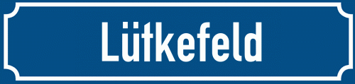 Straßenschild Lütkefeld
