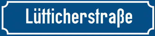 Straßenschild Lütticherstraße zum kostenlosen Download