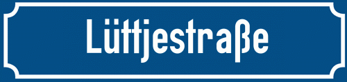 Straßenschild Lüttjestraße