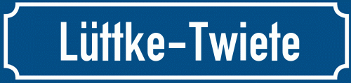 Straßenschild Lüttke-Twiete