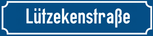 Straßenschild Lützekenstraße zum kostenlosen Download