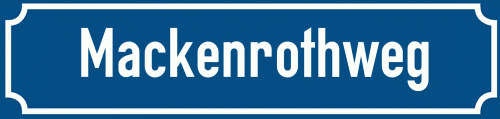 Straßenschild Mackenrothweg