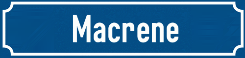 Straßenschild Macrene