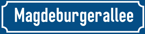 Straßenschild Magdeburgerallee