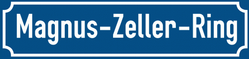 Straßenschild Magnus-Zeller-Ring zum kostenlosen Download