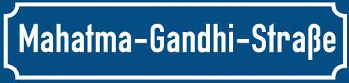 Straßenschild Mahatma-Gandhi-Straße