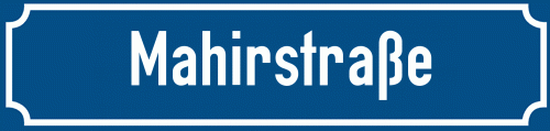 Straßenschild Mahirstraße