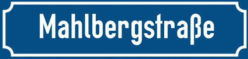 Straßenschild Mahlbergstraße