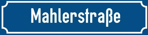 Straßenschild Mahlerstraße
