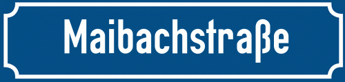 Straßenschild Maibachstraße zum kostenlosen Download