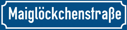 Straßenschild Maiglöckchenstraße zum kostenlosen Download