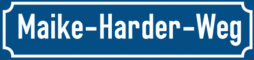 Straßenschild Maike-Harder-Weg zum kostenlosen Download