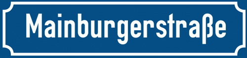 Straßenschild Mainburgerstraße zum kostenlosen Download