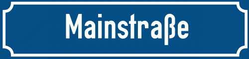Straßenschild Mainstraße zum kostenlosen Download