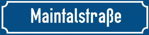 Straßenschild Maintalstraße zum kostenlosen Download