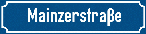 Straßenschild Mainzerstraße zum kostenlosen Download
