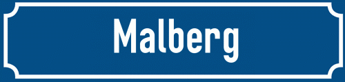 Straßenschild Malberg zum kostenlosen Download