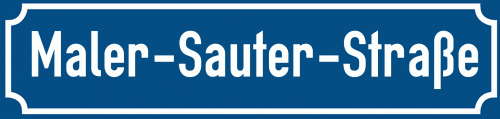 Straßenschild Maler-Sauter-Straße