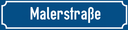 Straßenschild Malerstraße