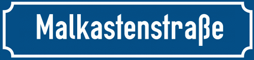 Straßenschild Malkastenstraße zum kostenlosen Download
