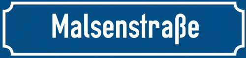 Straßenschild Malsenstraße