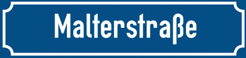 Straßenschild Malterstraße