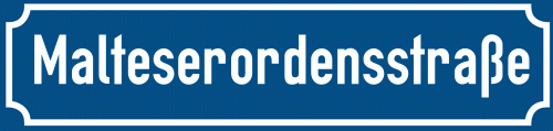 Straßenschild Malteserordensstraße zum kostenlosen Download