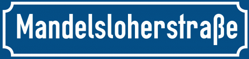 Straßenschild Mandelsloherstraße zum kostenlosen Download