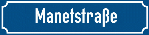 Straßenschild Manetstraße