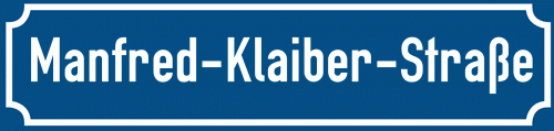 Straßenschild Manfred-Klaiber-Straße