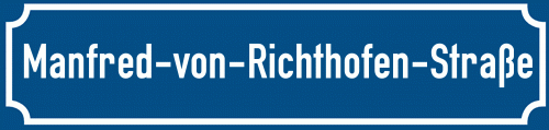 Straßenschild Manfred-von-Richthofen-Straße