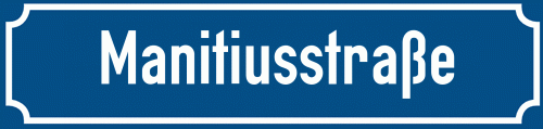 Straßenschild Manitiusstraße zum kostenlosen Download