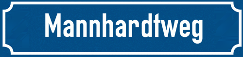 Straßenschild Mannhardtweg zum kostenlosen Download