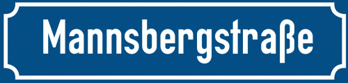 Straßenschild Mannsbergstraße