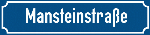 Straßenschild Mansteinstraße