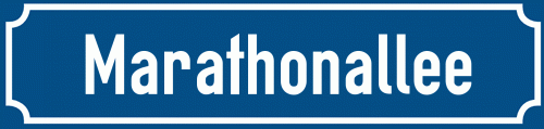 Straßenschild Marathonallee