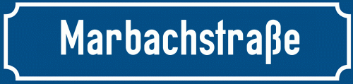 Straßenschild Marbachstraße