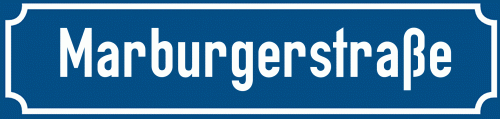 Straßenschild Marburgerstraße zum kostenlosen Download