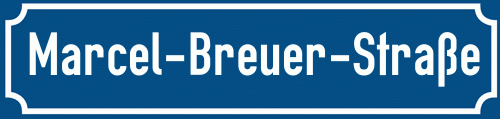 Straßenschild Marcel-Breuer-Straße