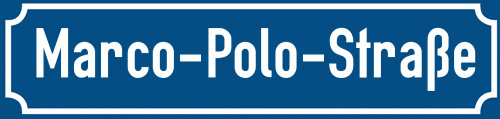 Straßenschild Marco-Polo-Straße zum kostenlosen Download