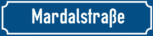 Straßenschild Mardalstraße zum kostenlosen Download
