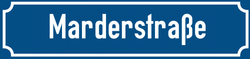 Straßenschild Marderstraße