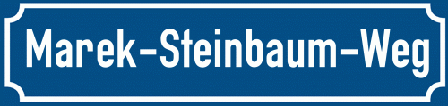 Straßenschild Marek-Steinbaum-Weg
